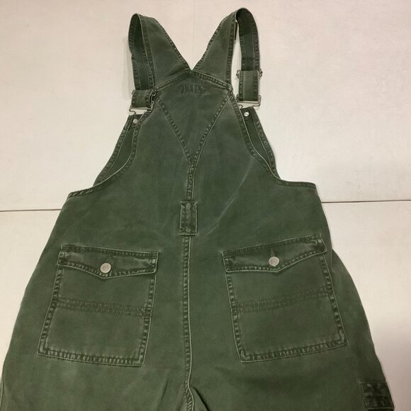 Women's Vintage Y2K Squeeze Denim Bib Overalls Size Small 100% Greenish Gray - Picture 5 of 11